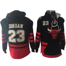 Chicago Bulls #23 Michael Jordan Black Basketball Pullover Hoodie