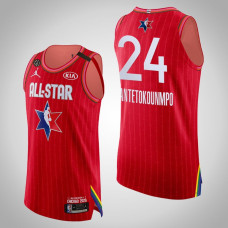 Eastern Conference Milwaukee Bucks Giannis Antetokounmpo #24 Game Authentic Red 2020 All-Star Jersey