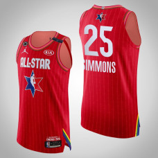 76ers Ben Simmons #25 Game Authentic Red 2020 All-Star Jersey