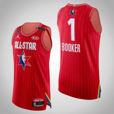 Suns Devin Booker #1 Game Authentic Red 2020 All-Star Jersey
