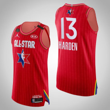 Western Conference Houston Rockets James Harden #13 Game Authentic Red 2020 All-Star Jersey