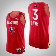 Western Conference Los Angeles Lakers Anthony Davis #3 Game Authentic Red 2020 All-Star Jersey