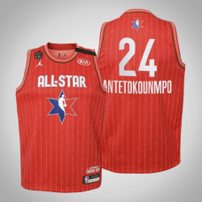 Youth Team Giannis Giannis Antetokounmpo #24 Bucks Red Game 2020 All-Star Jersey