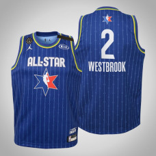 Youth Team LeBron Russell Westbrook #2 Rockets Blue Game 2020 All-Star Jersey