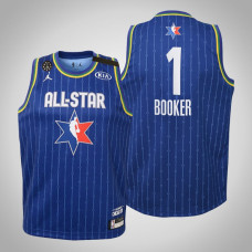 Youth Phoenix Suns Devin Booker #1 Blue Game 2020 All-Star Jersey