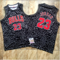 Michael Jordan #23 Red Stitched Chicago Bulls 1996-97 Hardwood Classics Black Crack Jersey