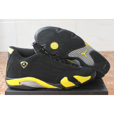 Air Jordan 14 Retro Thunder Black Vibrant Yellow White Shoes