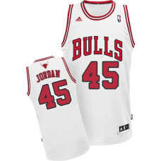 Michael Jordan Swingman Men's Jersey NBA Chicago Bulls #45 White Home