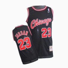 Michael Jordan Authentic Throwback Men's NBA Chicago Bulls Jersey #23 Black