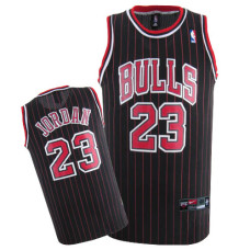Michael Jordan Authentic Throwback Men's NBA Chicago Bulls Jersey #23 Black Red
