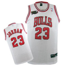 Michael Jordan Authentic Throwback Men's Champions NBA Chicago Bulls Jersey #23 White
