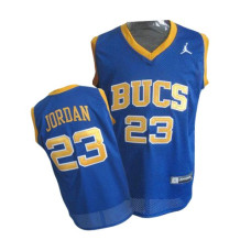 Michael Jordan Authentic Throwback Men's NBA Chicago Bulls Jersey #23 Blue Laney Bucs High School