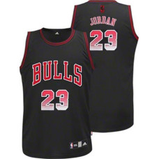 Michael Jordan Authentic Men's NBA Chicago Bulls Jersey #23 Black Vibe