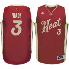 Dwyane Wade Authentic Red Miami Heat 2015-16 Christmas Day #3 Jersey