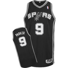 Tony Parker Authentic Black San Antonio Spurs #9 Road Jersey