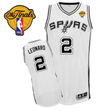 Kawhi Leonard Authentic White Finals San Antonio Spurs #2 Home Jersey