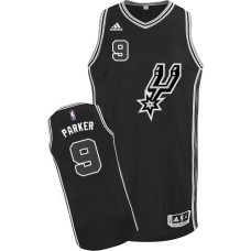 Tony Parker Authentic Black San Antonio Spurs #9 New Road Jersey